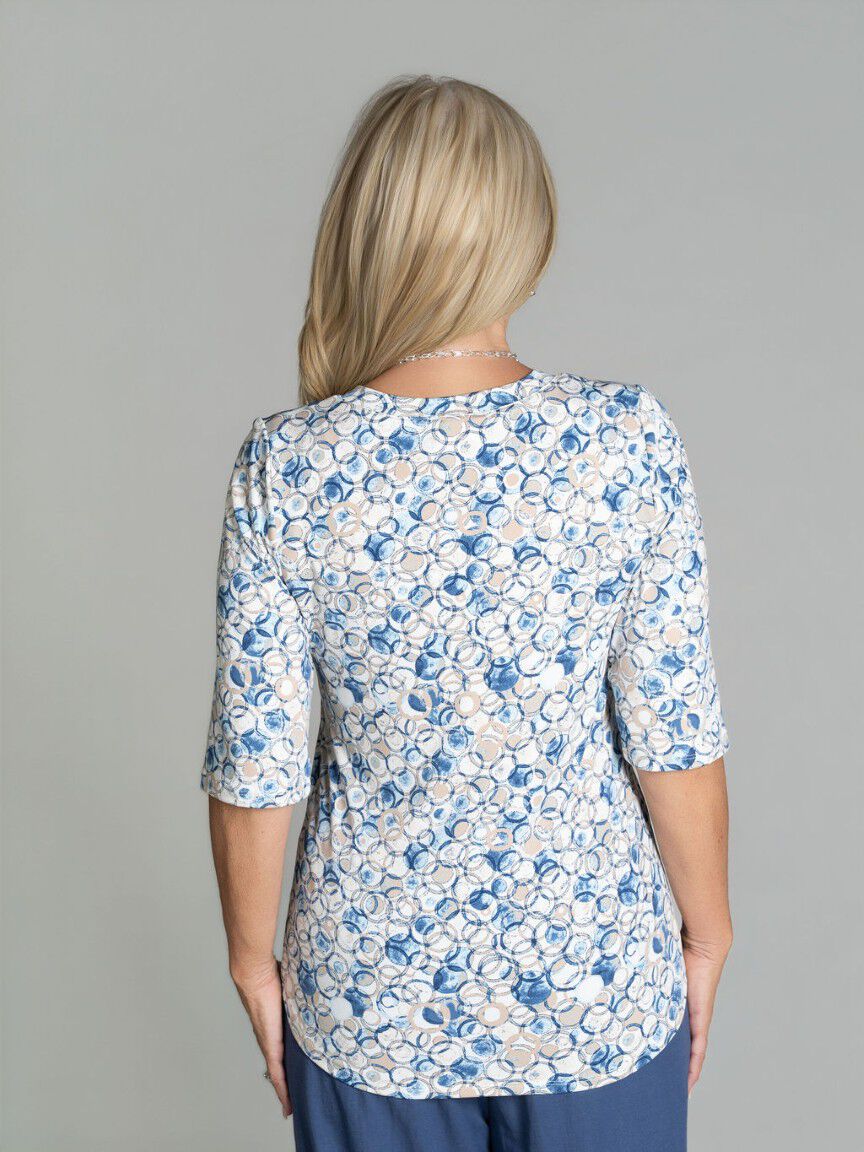 Elbow Sleeve Printed Top Image 4