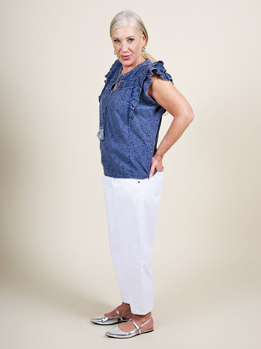 Short Sleeve Frilled Top  Image 3