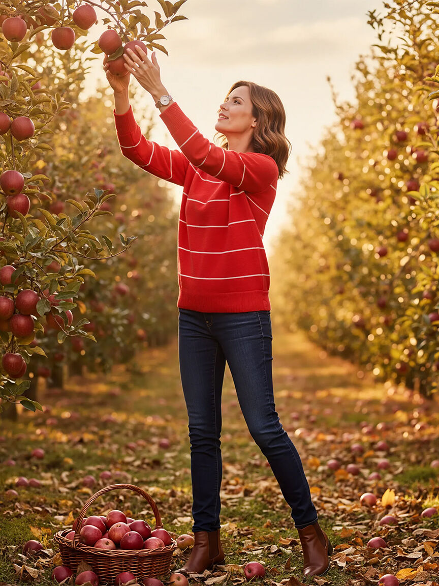 Long Sleeve Striped Knit Sweater