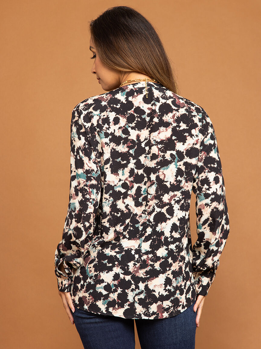 Button Up Long Sleeve Blouse