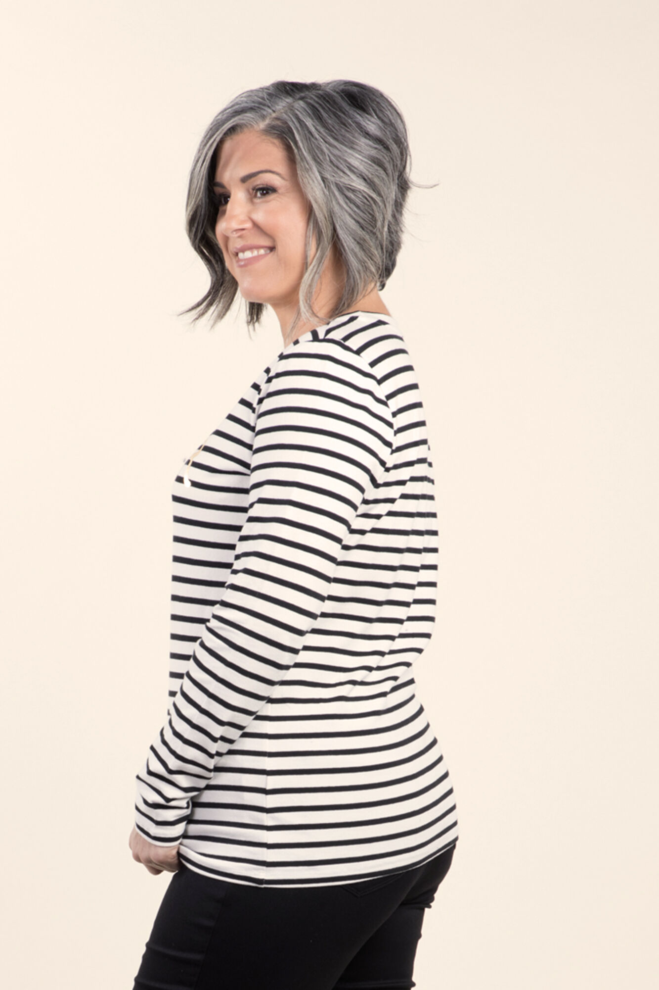 Long Sleeve Striped Tee Image 3