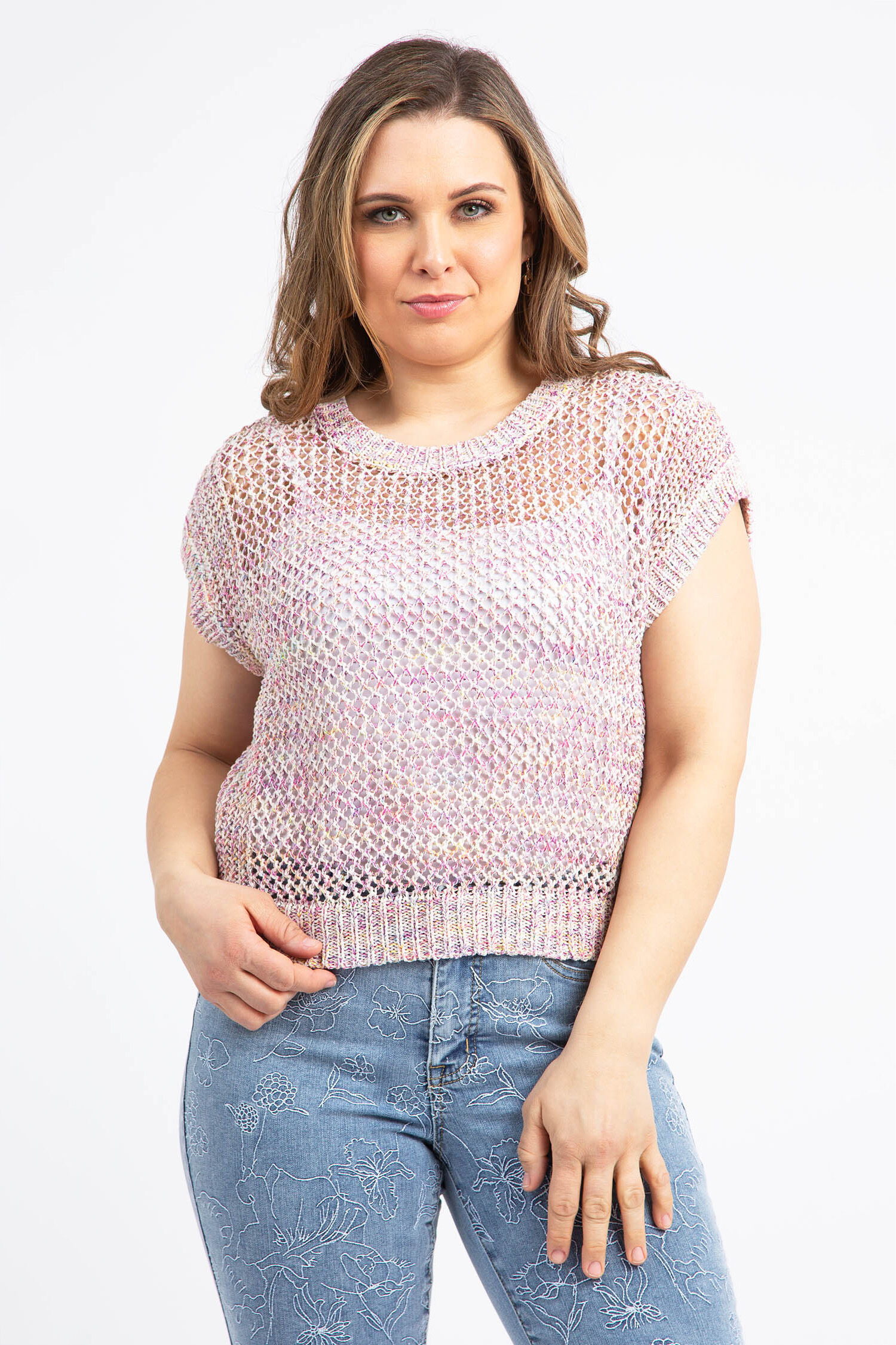 Space Dyed Short Sleeve Sweater Image 1