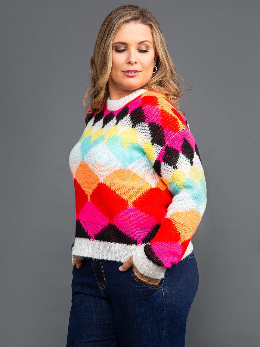 Diamond & Heart Long Sleeve Sweater Image 3