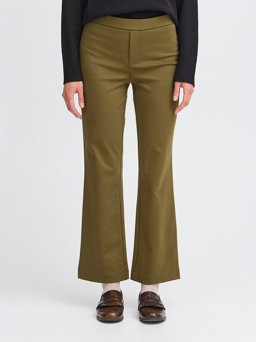 Pull-On Straight Leg Trousers