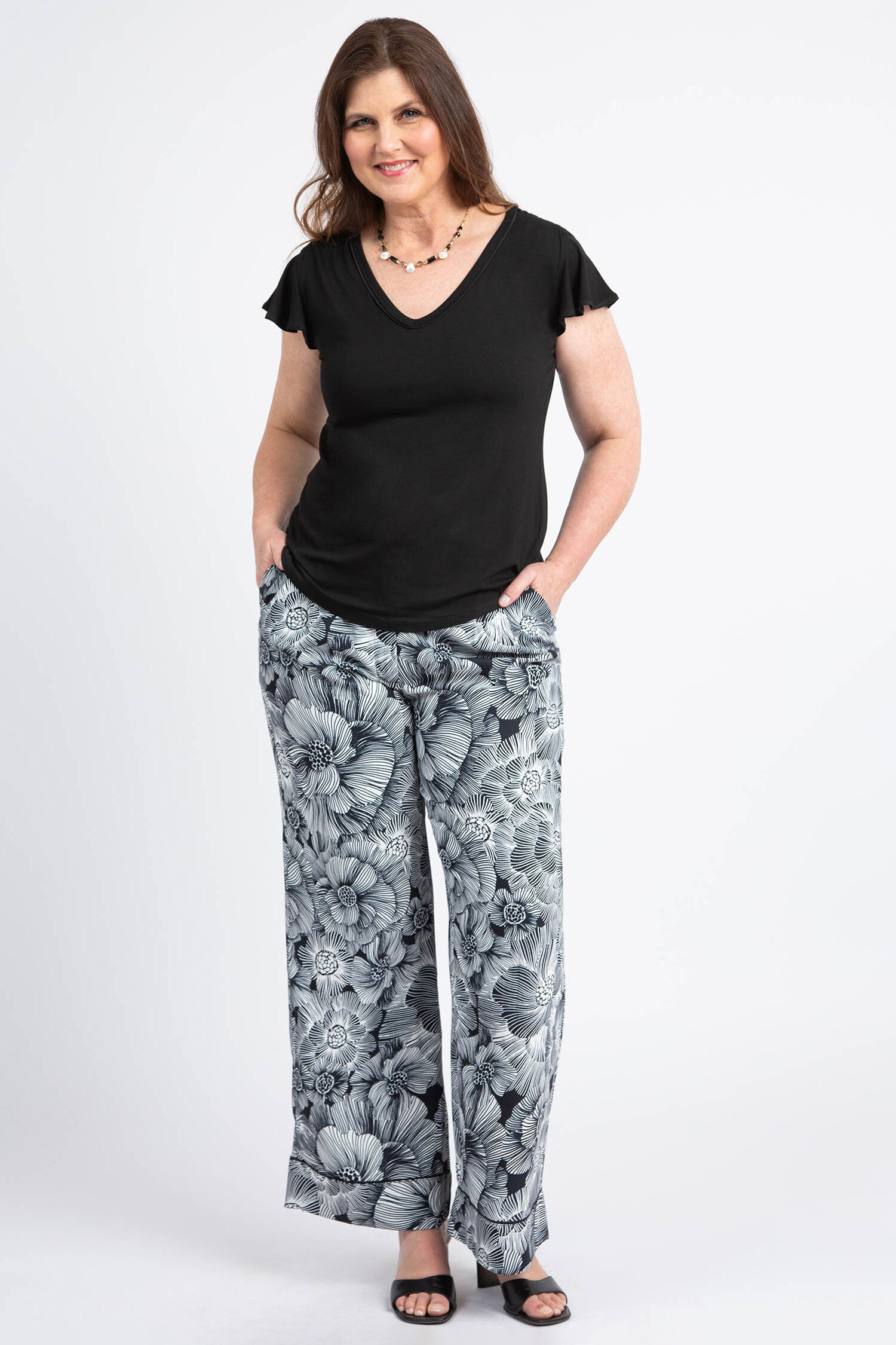 Flutter Sleeve V-Neck Tee Image 2