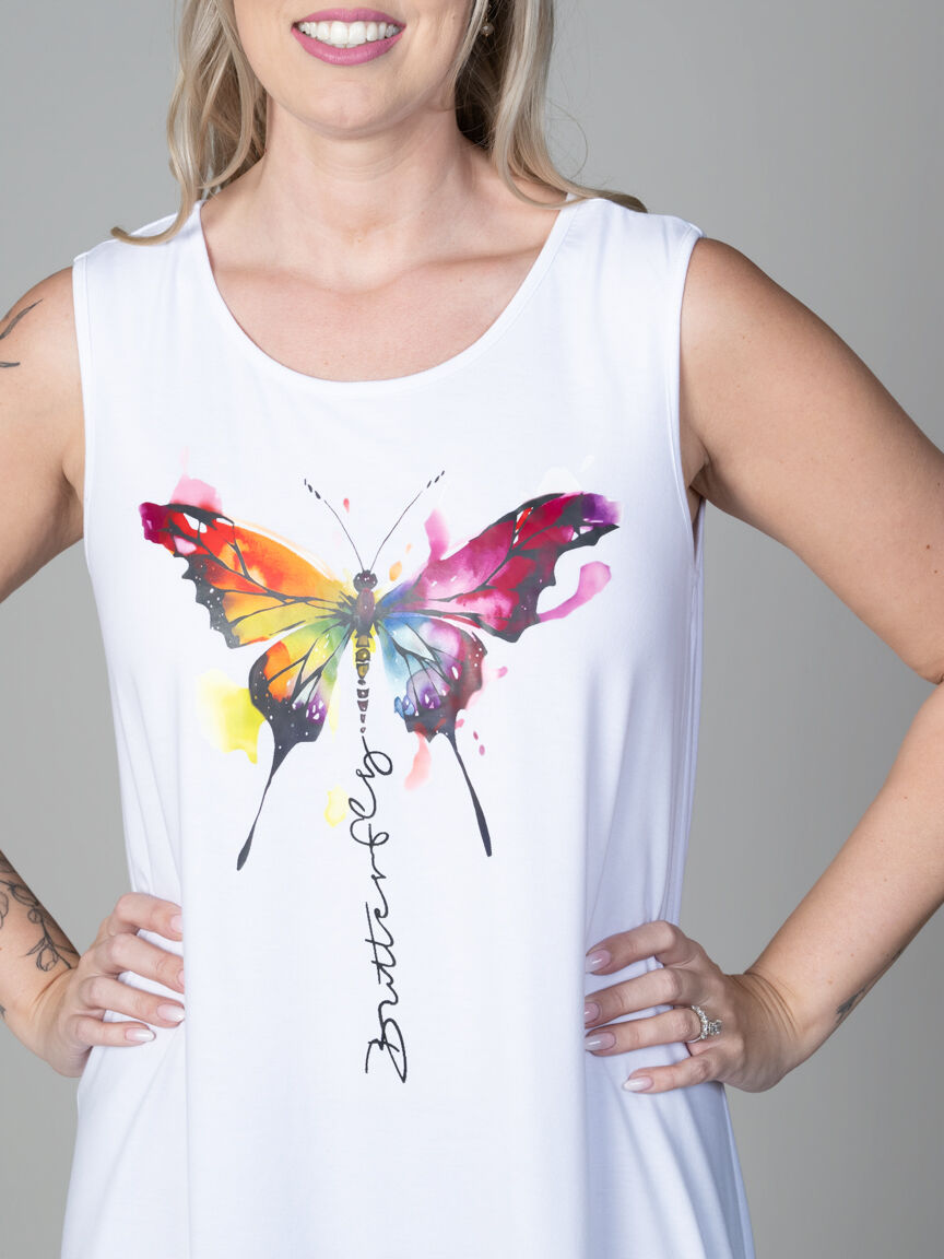 Sleeveless Midi Butterfly Dress