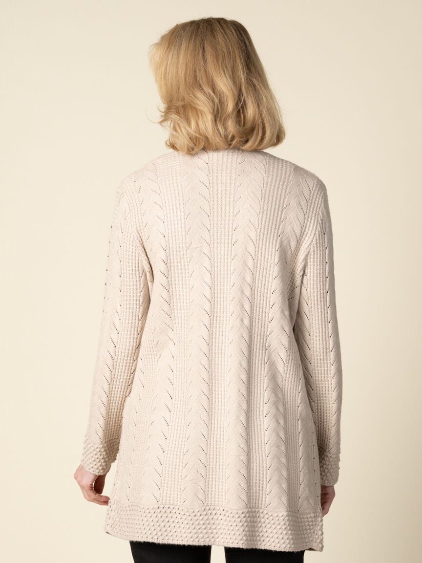 Long Sleeve Open Front Cable Knit Cardigan