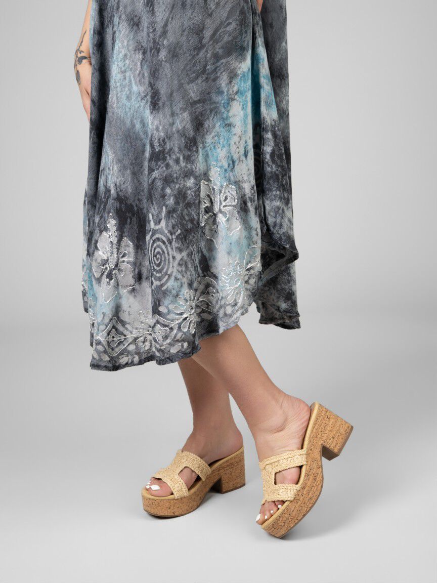Short Sleeve Tie Dye Marble Dress