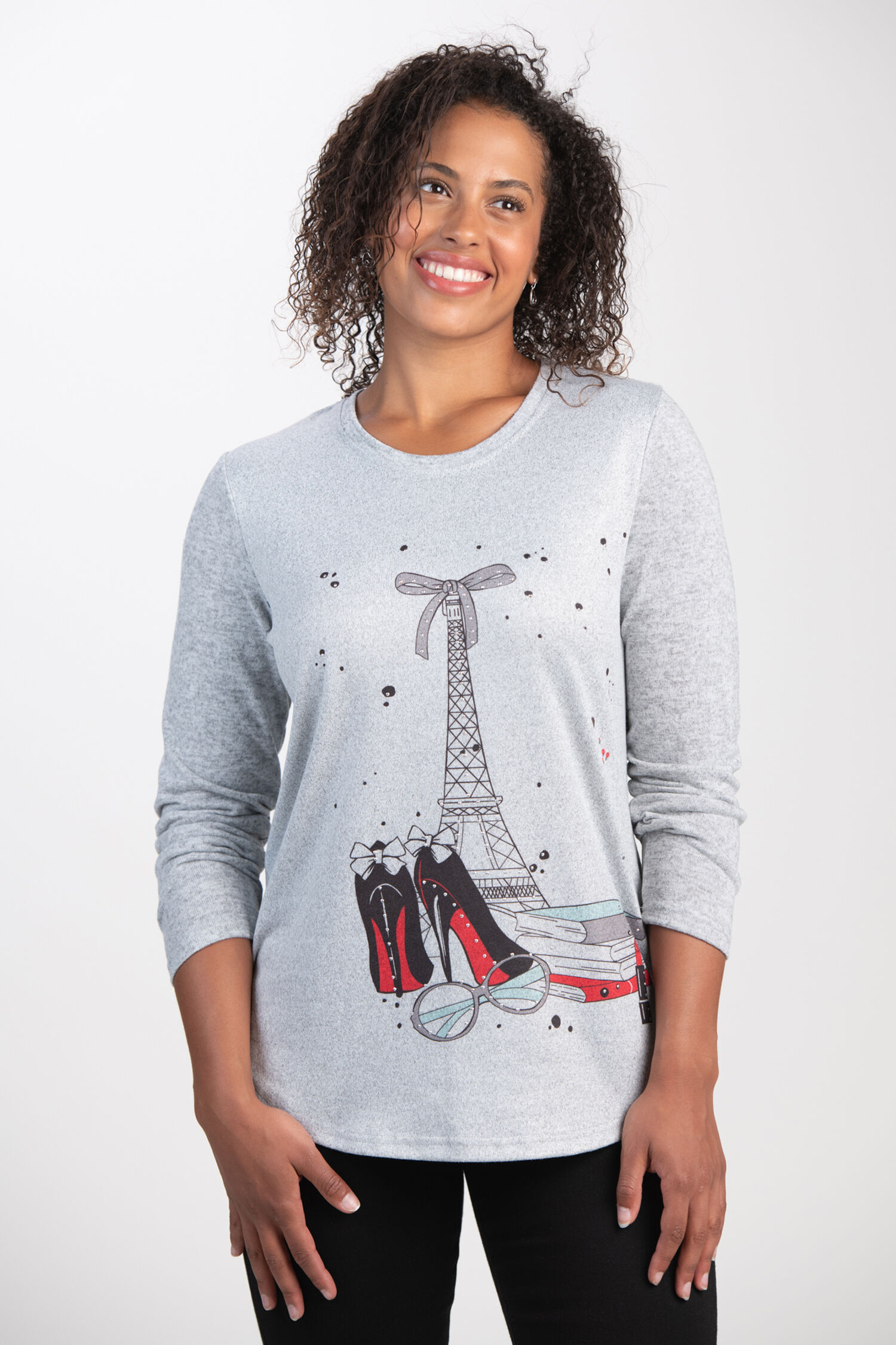 Long Sleeve Heels in Paris Top Image 1