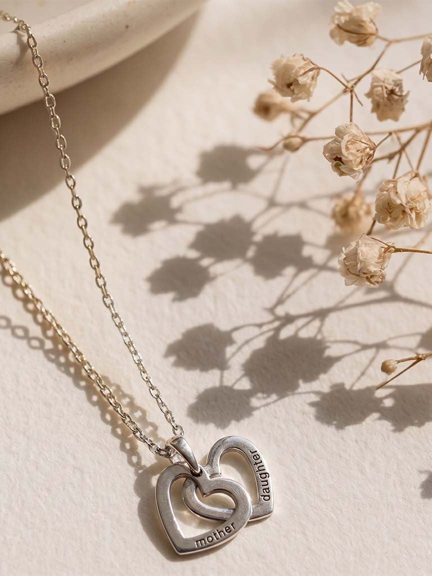 Engraved Mother Daughter Pendant Necklace