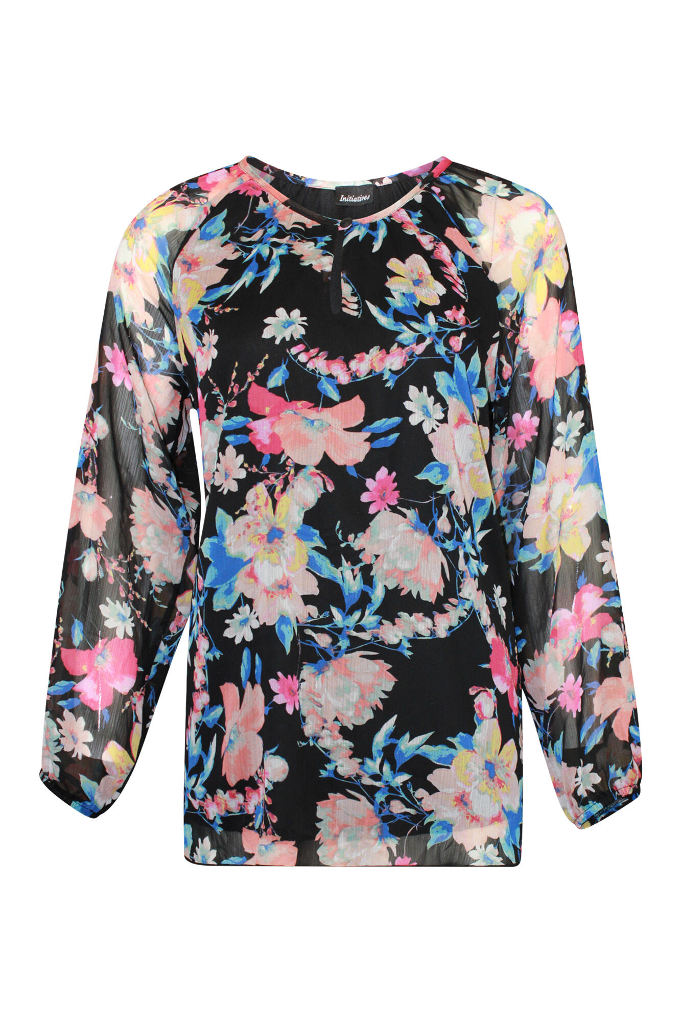 Peasant Sleeve Top with Keyhole Neckline Image 1