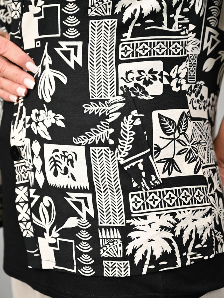 3/4 Sleeve Snap Button Shirt