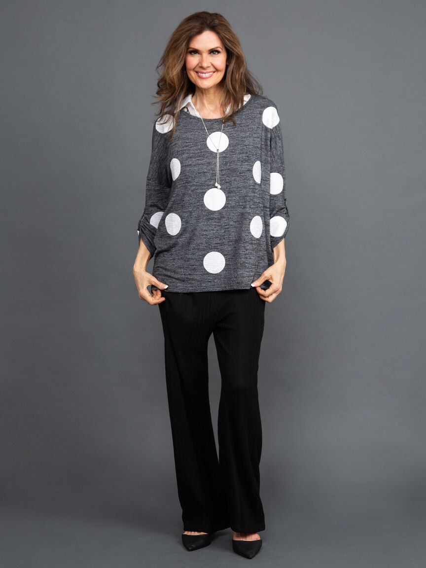 Soft Ribbed Wide Leg Pants Image 1