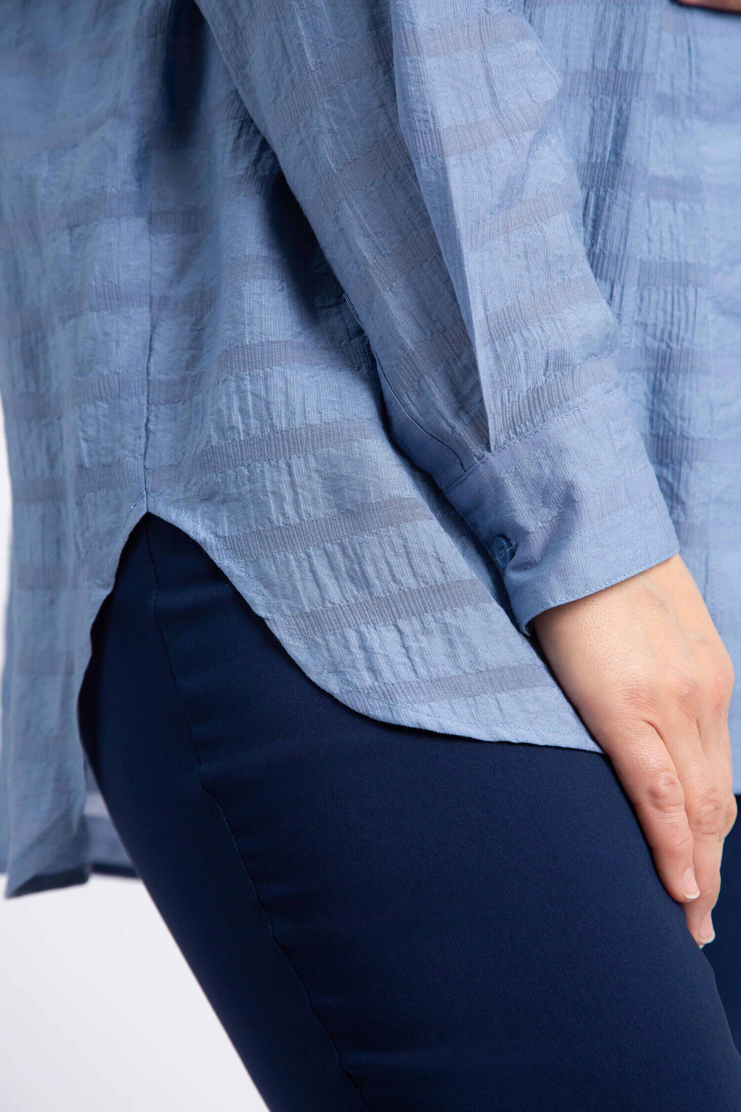 Long Sleeve Invisible Stripe Blouse Image 5