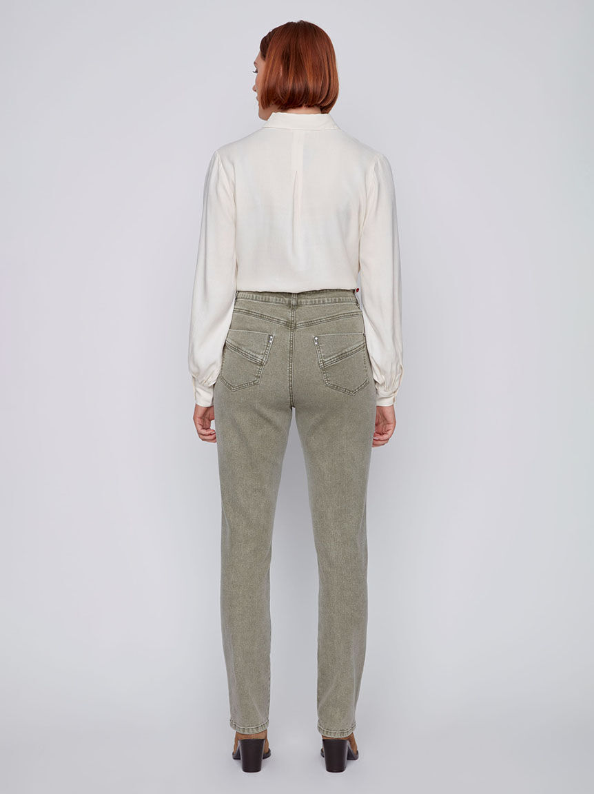 Slim Leg Colored Jeans Image 3