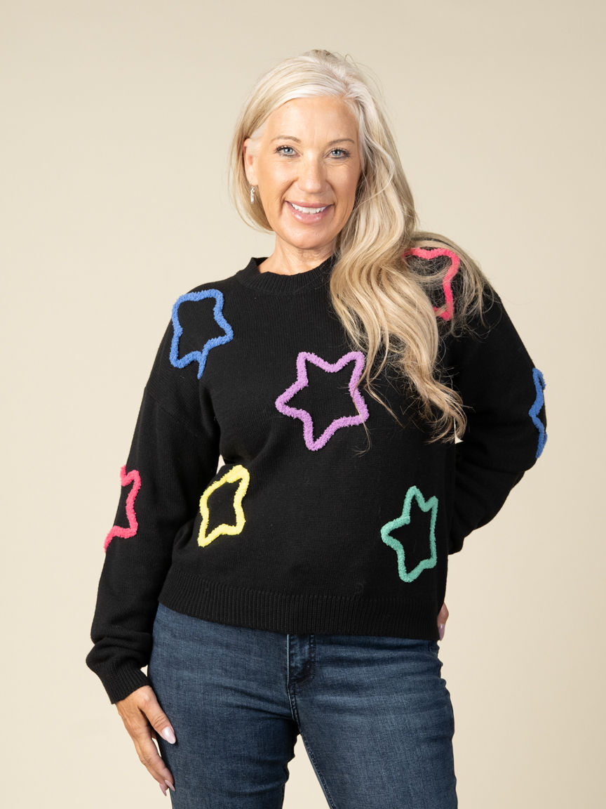 Long Sleeve Sweater With Stars