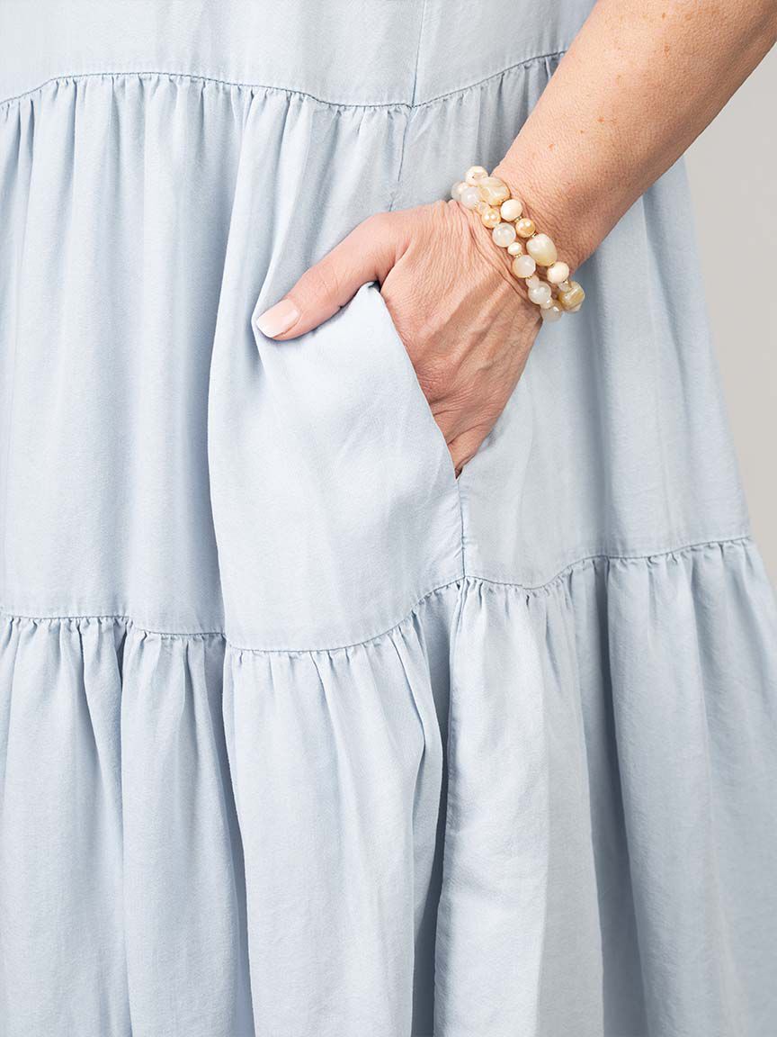 Sleeveless Tencel Button Up Dress