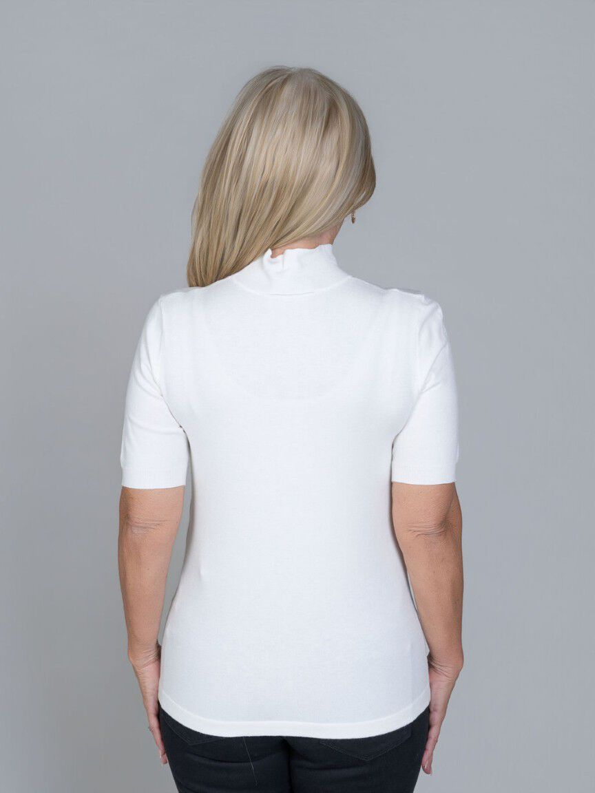 Elbow Sleeve Mock Neck Top Image 3