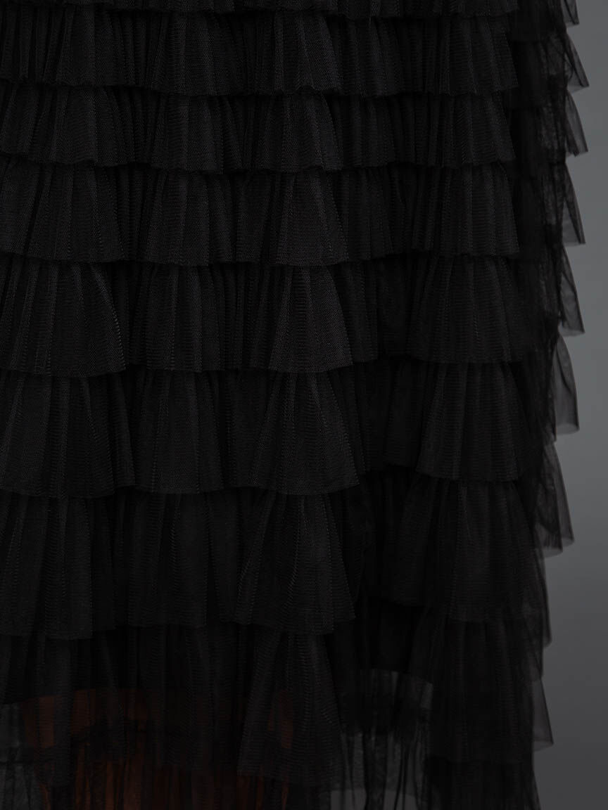Mesh Tiered Ruffle Maxi Skirt Image 5
