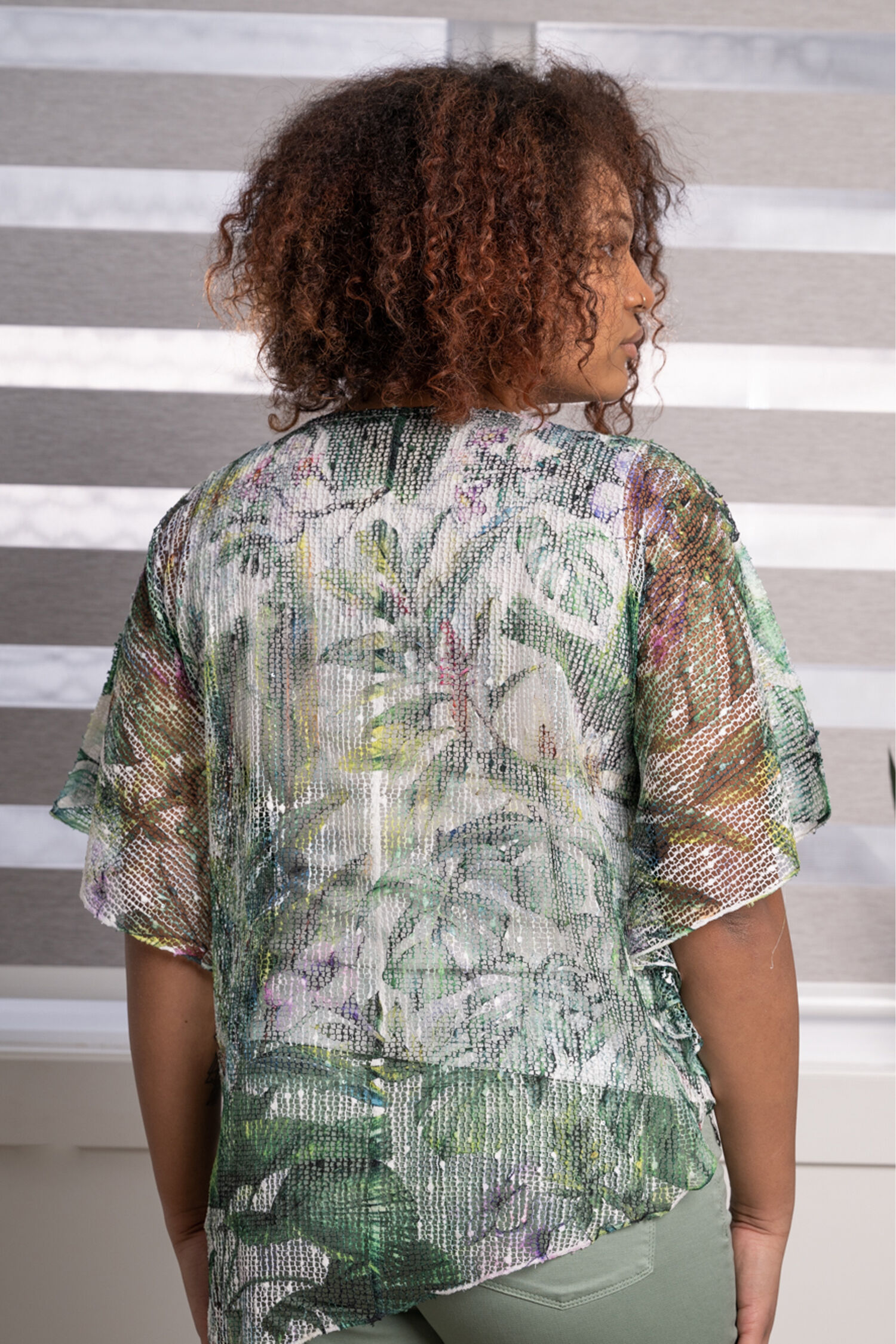 Mesh Layered Poncho Top Image 3