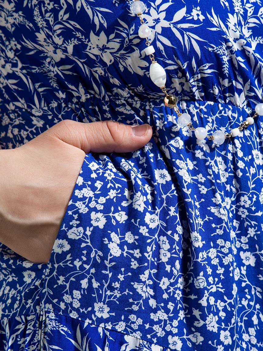 Floral Maxi Dress w/ Pockets Image 5