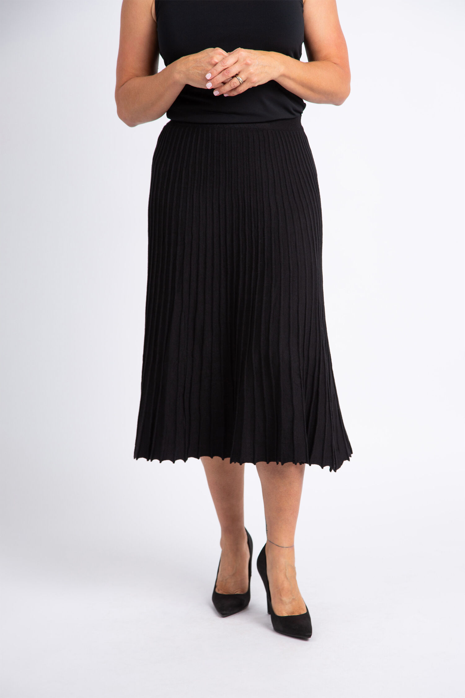 Pleated Knit Skirt  Image 1