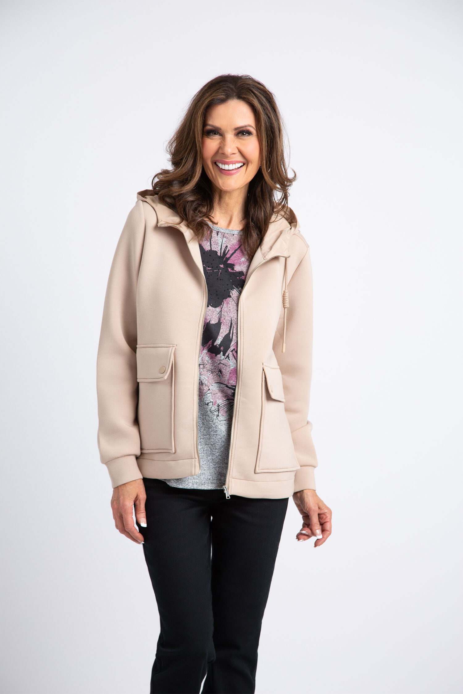 Scuba Knit Hooded Jacket  Image 1