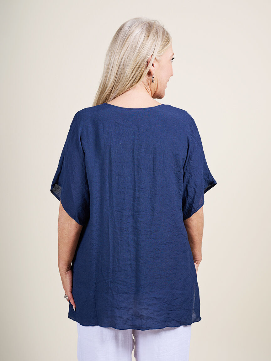 Short Sleeve V Neck Top  Image 2