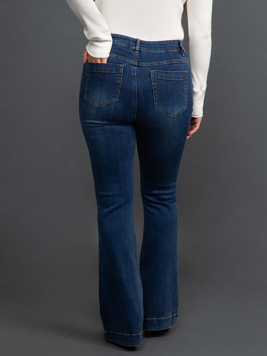 Audrey Pull-On Flare Jeans Image 4