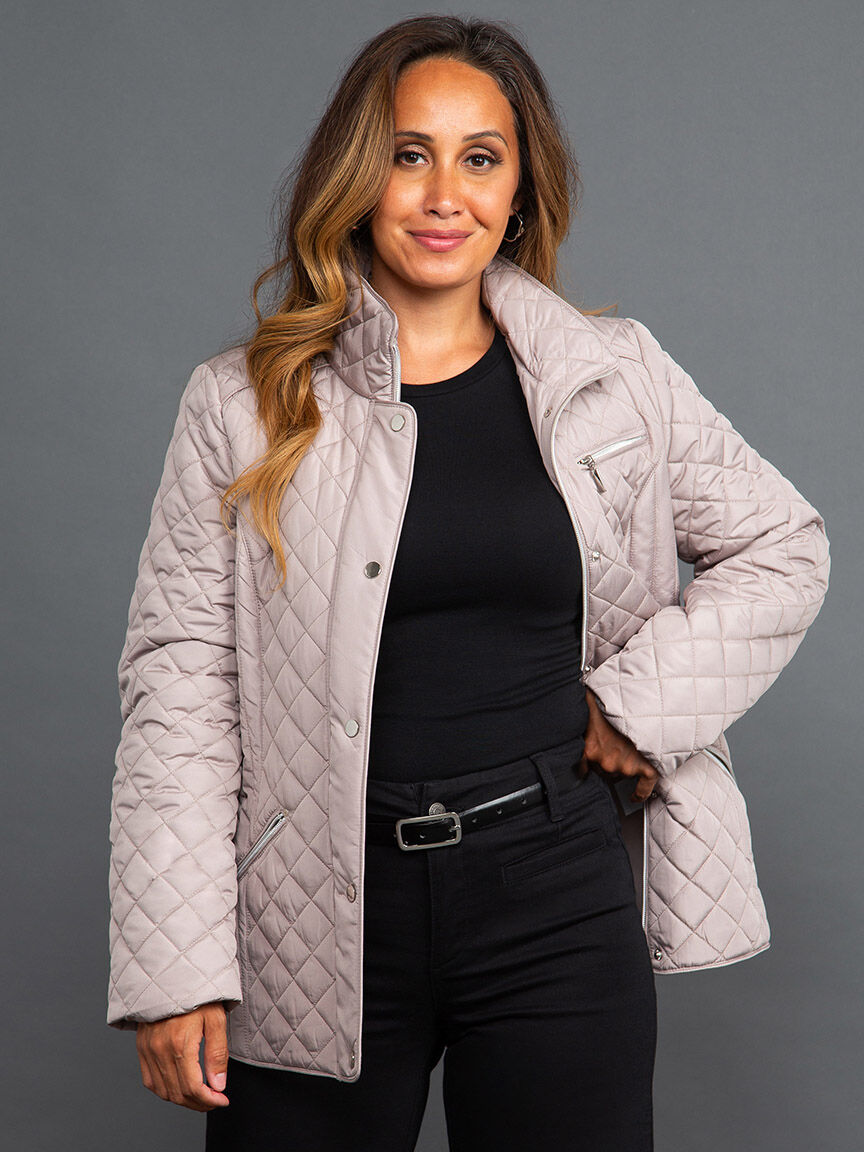 Diamond Quilted Zip-Up Jacket  Image 2