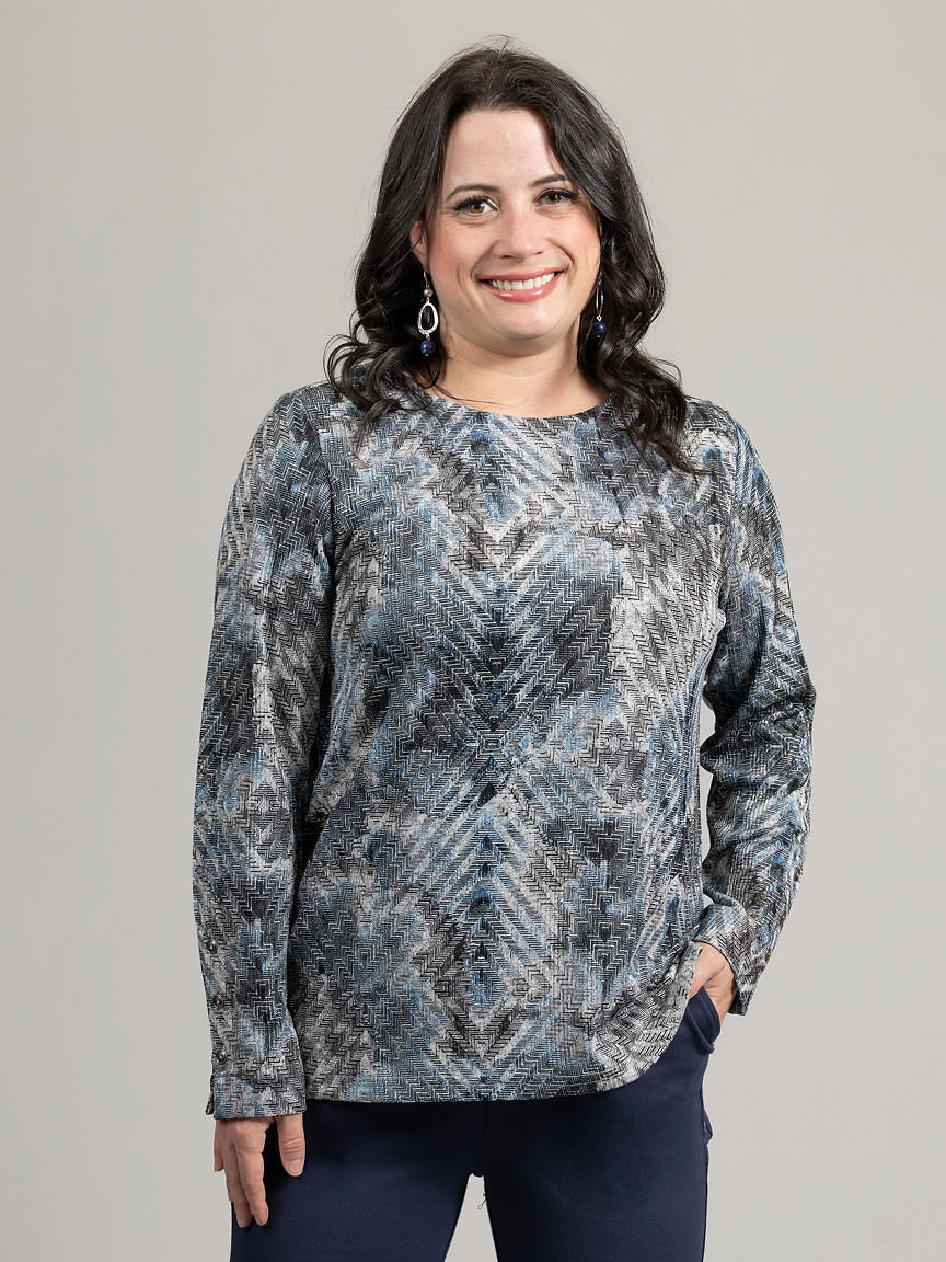 Textured Long Sleeve Top