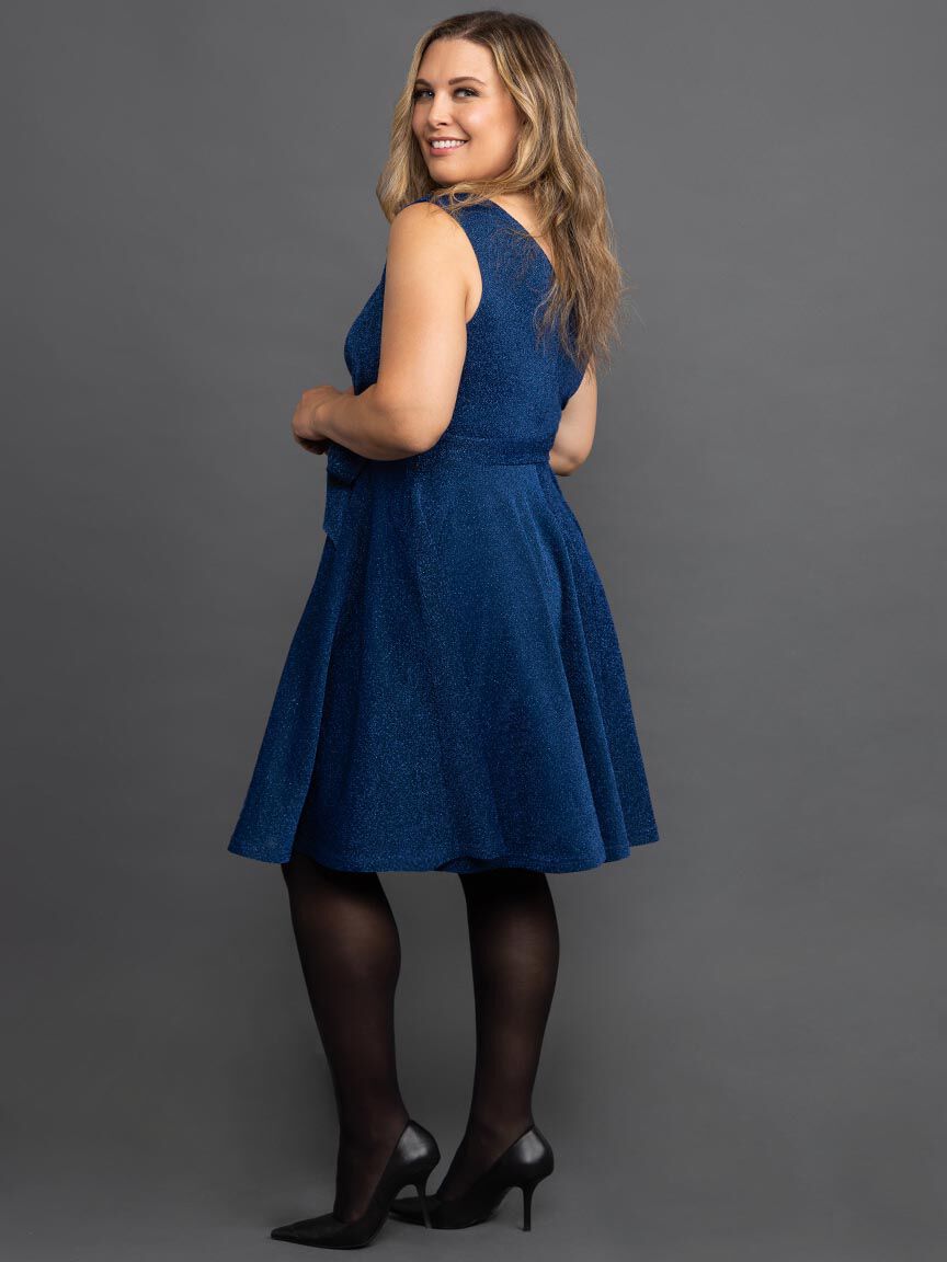 Sparkle Wrap Look Holiday Dress Image 3