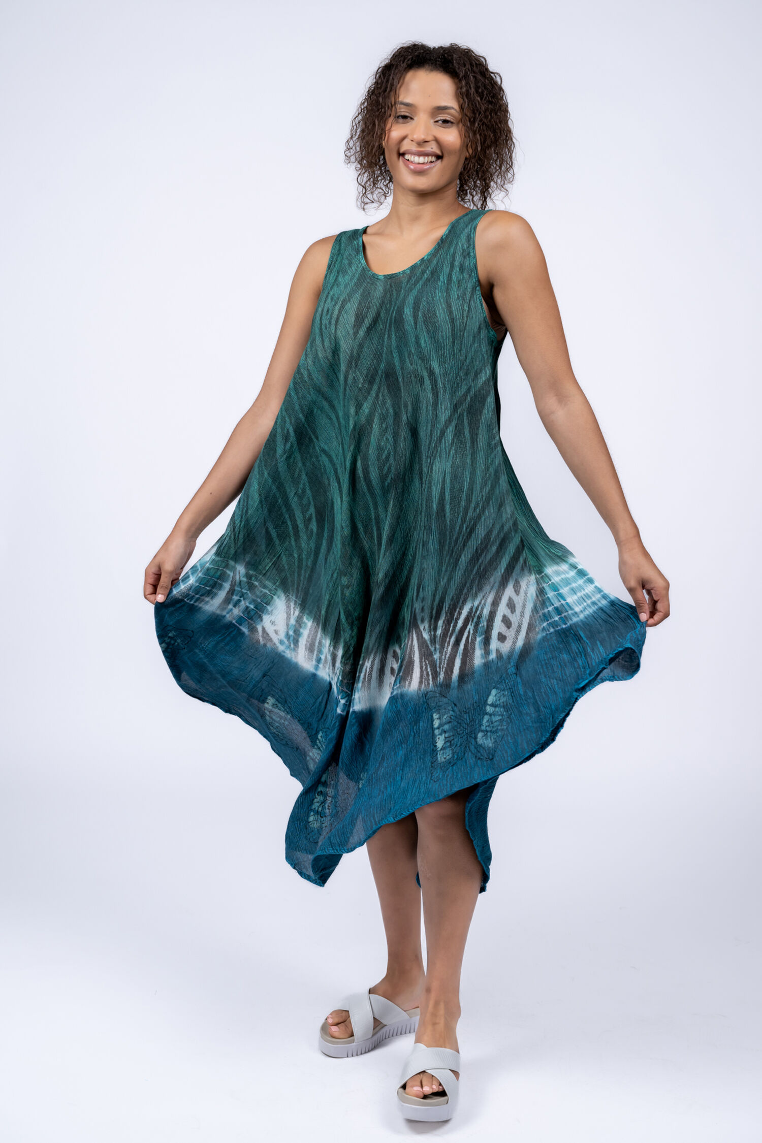 Sleeveless Midi Tie-Dye Dress Image 2