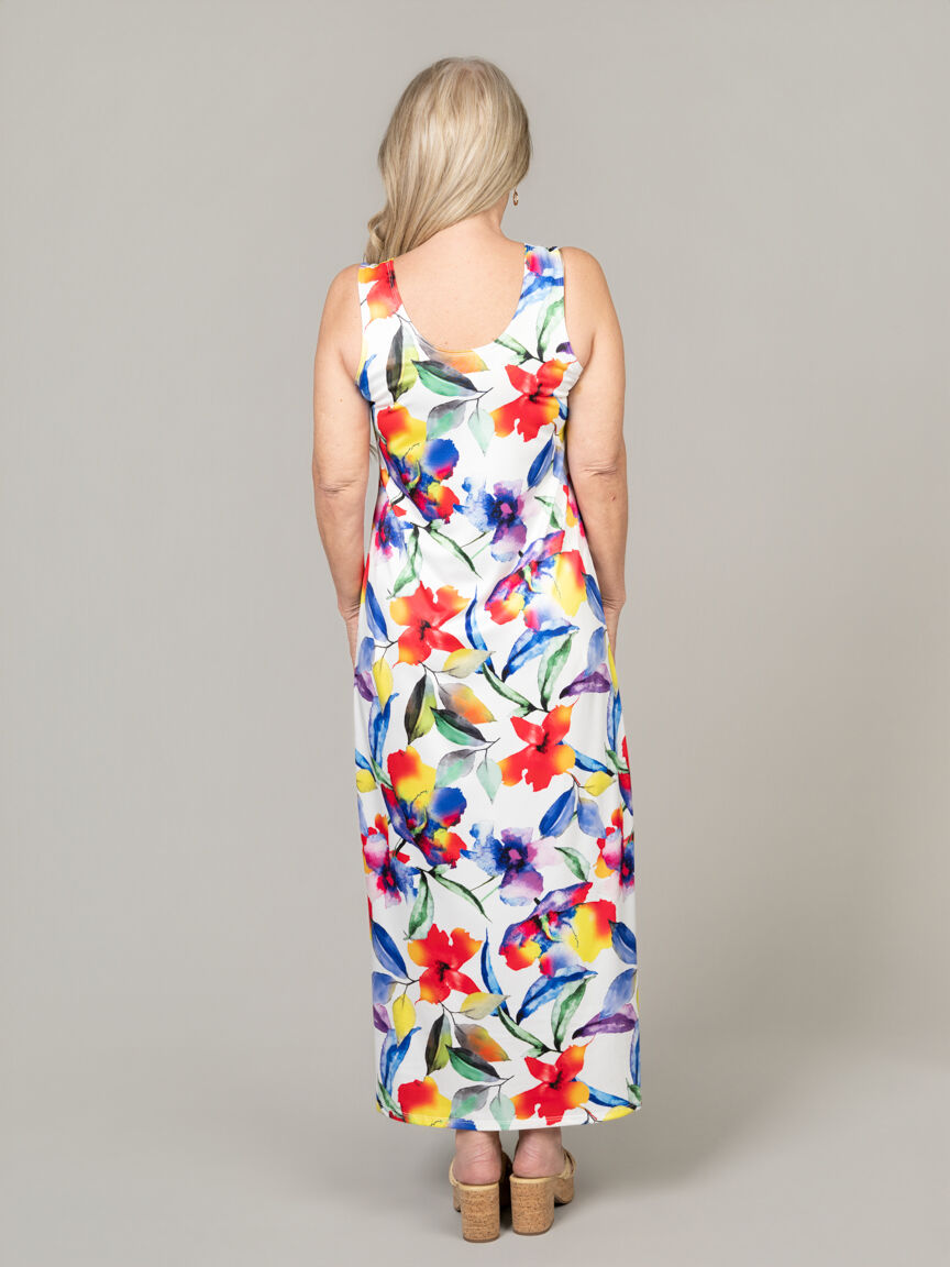 Long Luxe Sleeveless Dress with Side Slits