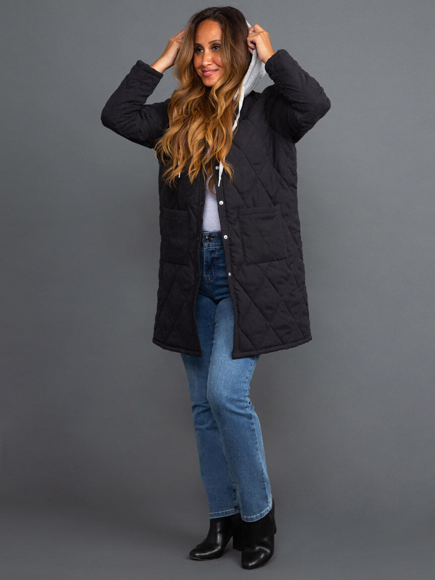 Quilted Jacket w/ Contrast Hood Image 2