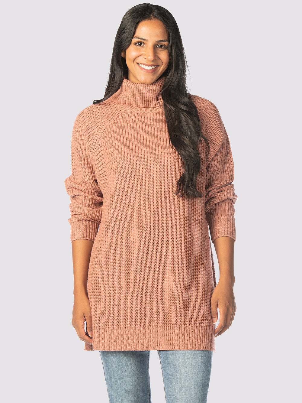 Solid Tunic Sweater Image 1