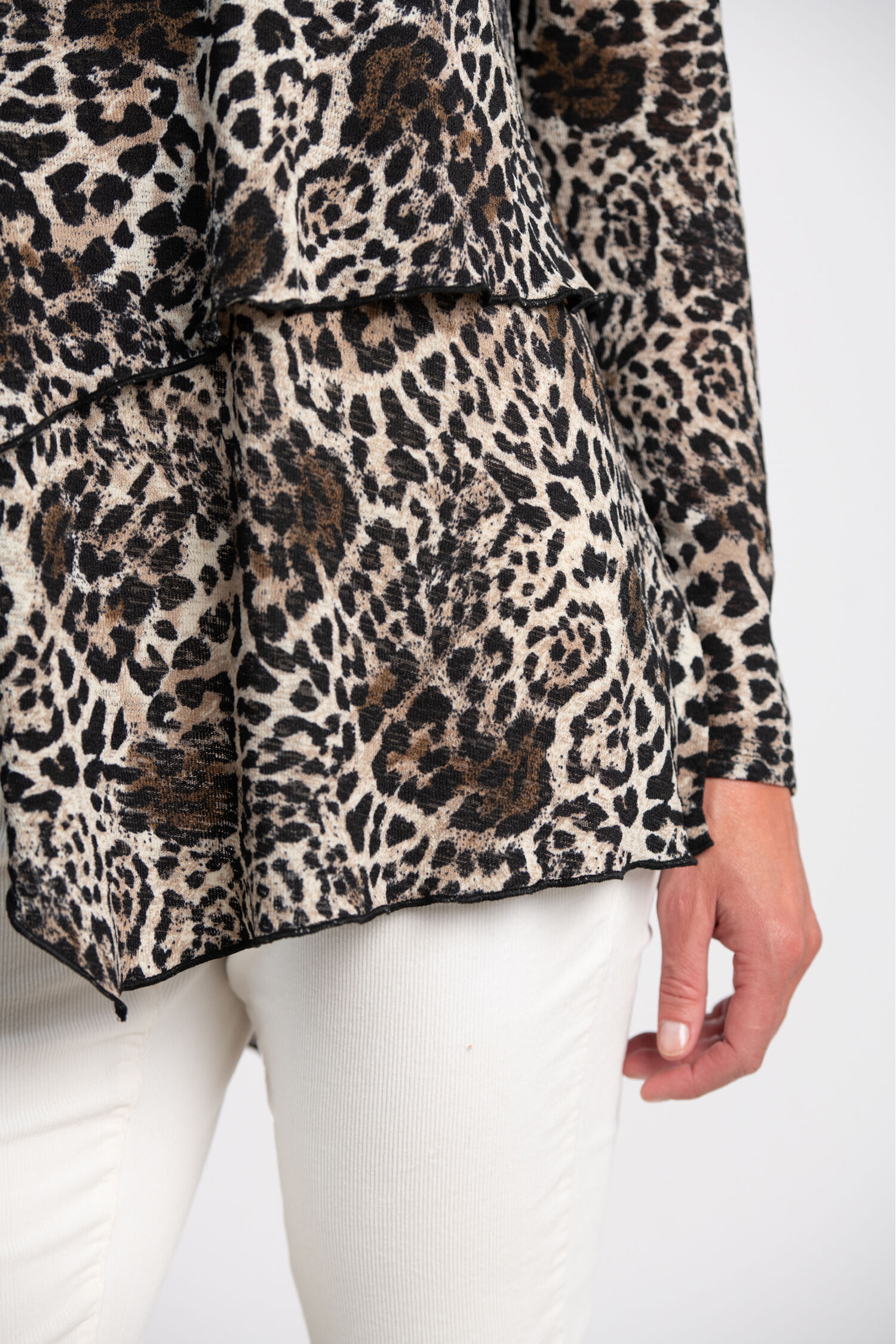 Asymmetrical Hem Animal Print Top  Image 2
