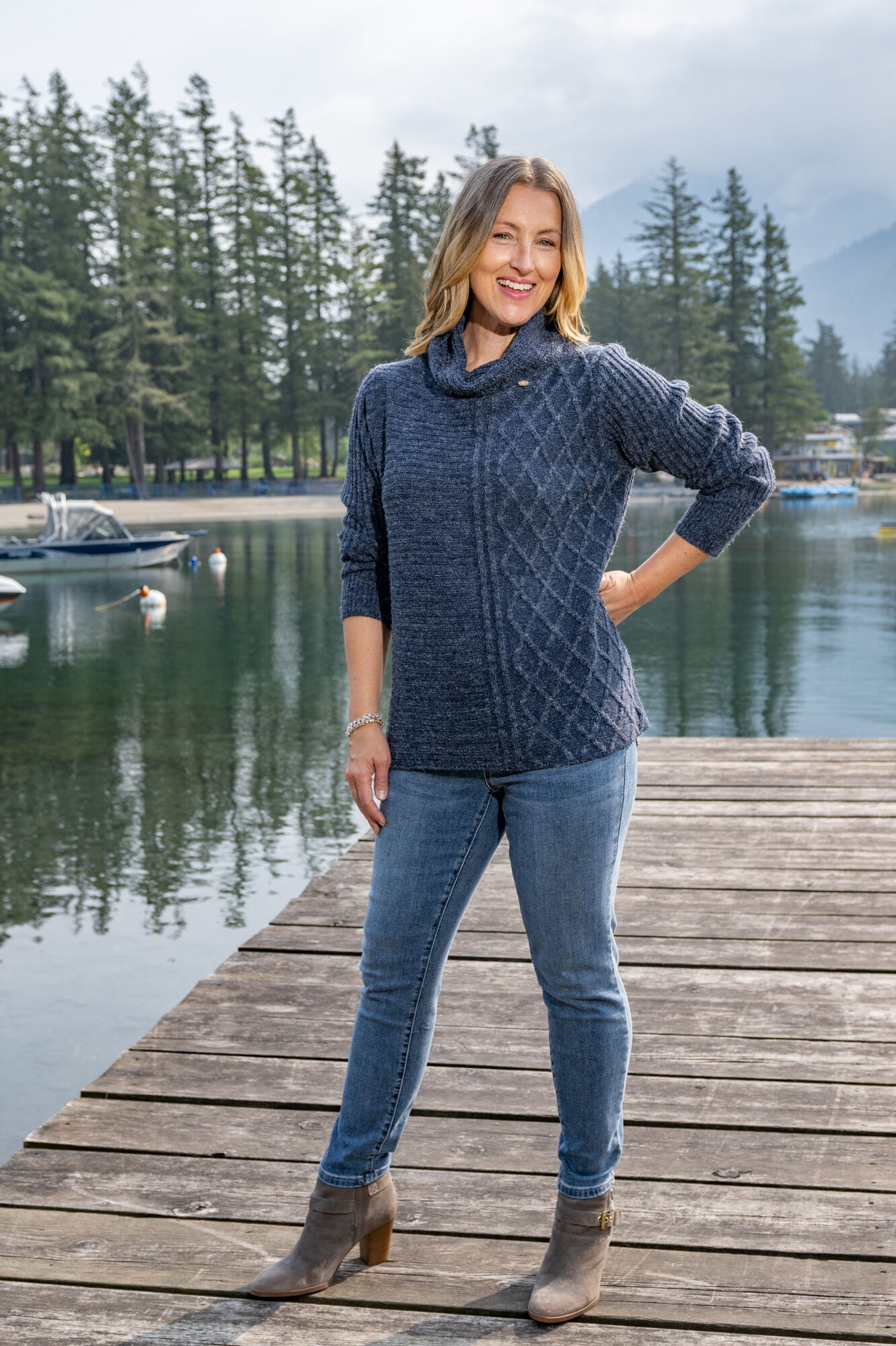 Cable-Knit Cowl Sweater Image 2