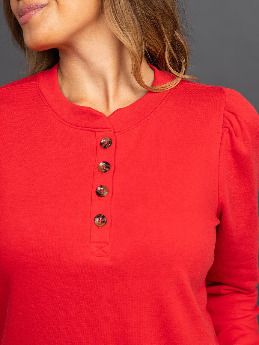 French Terry Sweater Blouse Image 5