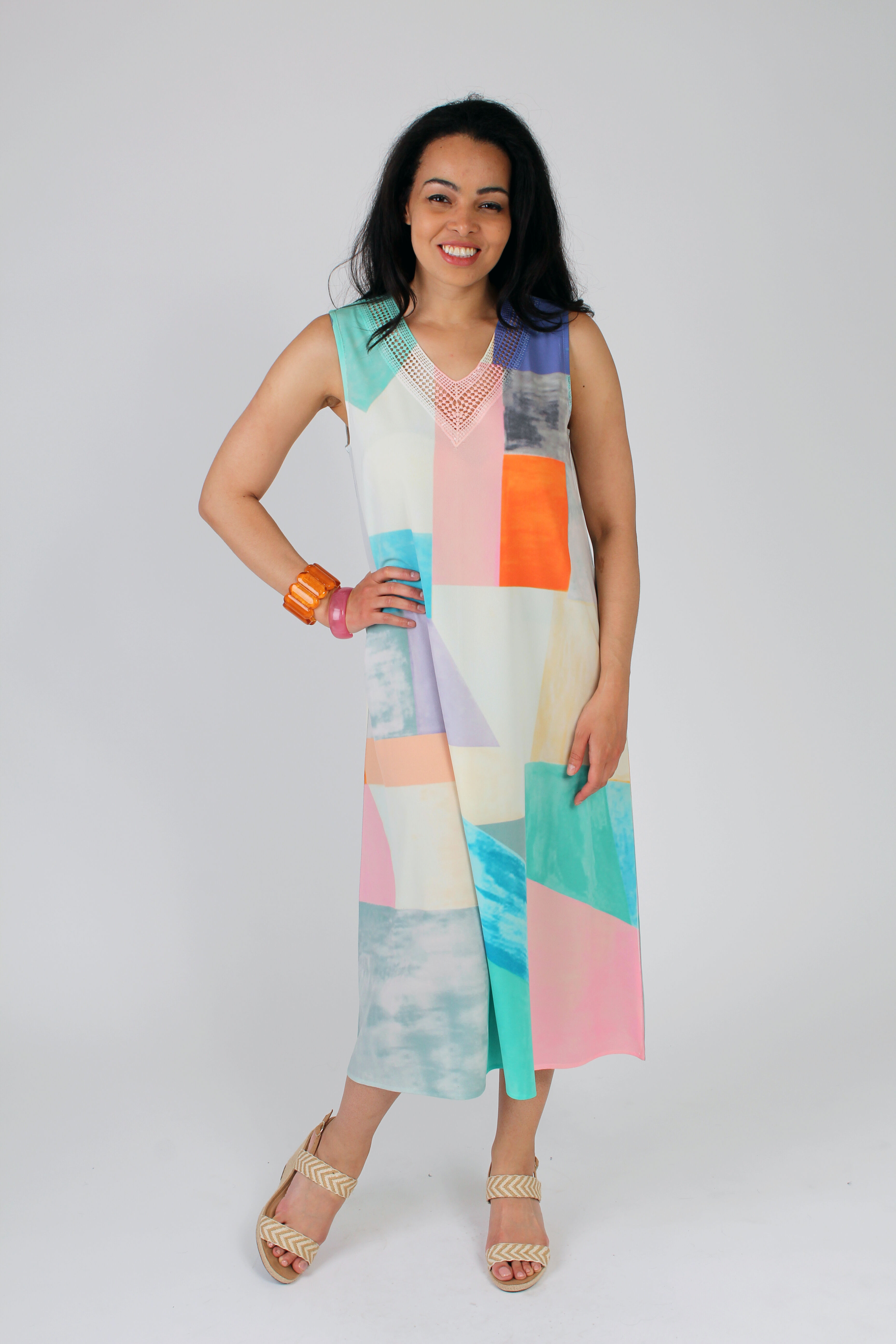 Color Block Maxi Dress Image 1