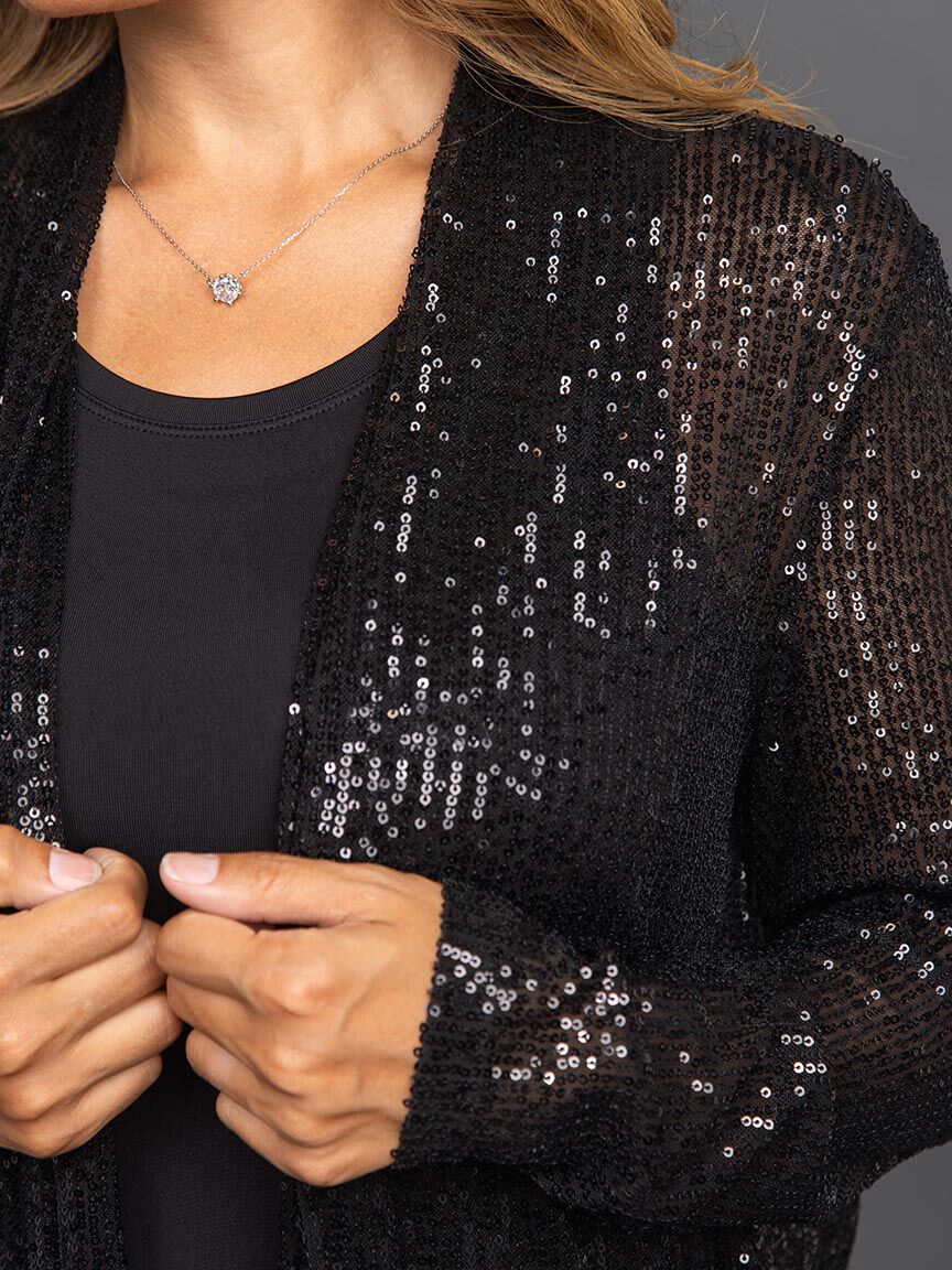 Longline Sequin Cardigan Image 4