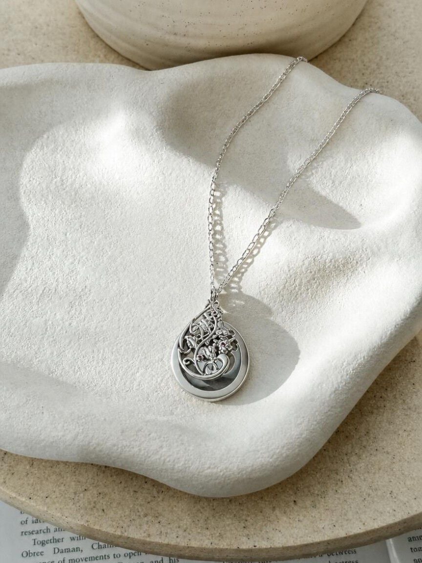 Floral Magnifying Glass Necklace