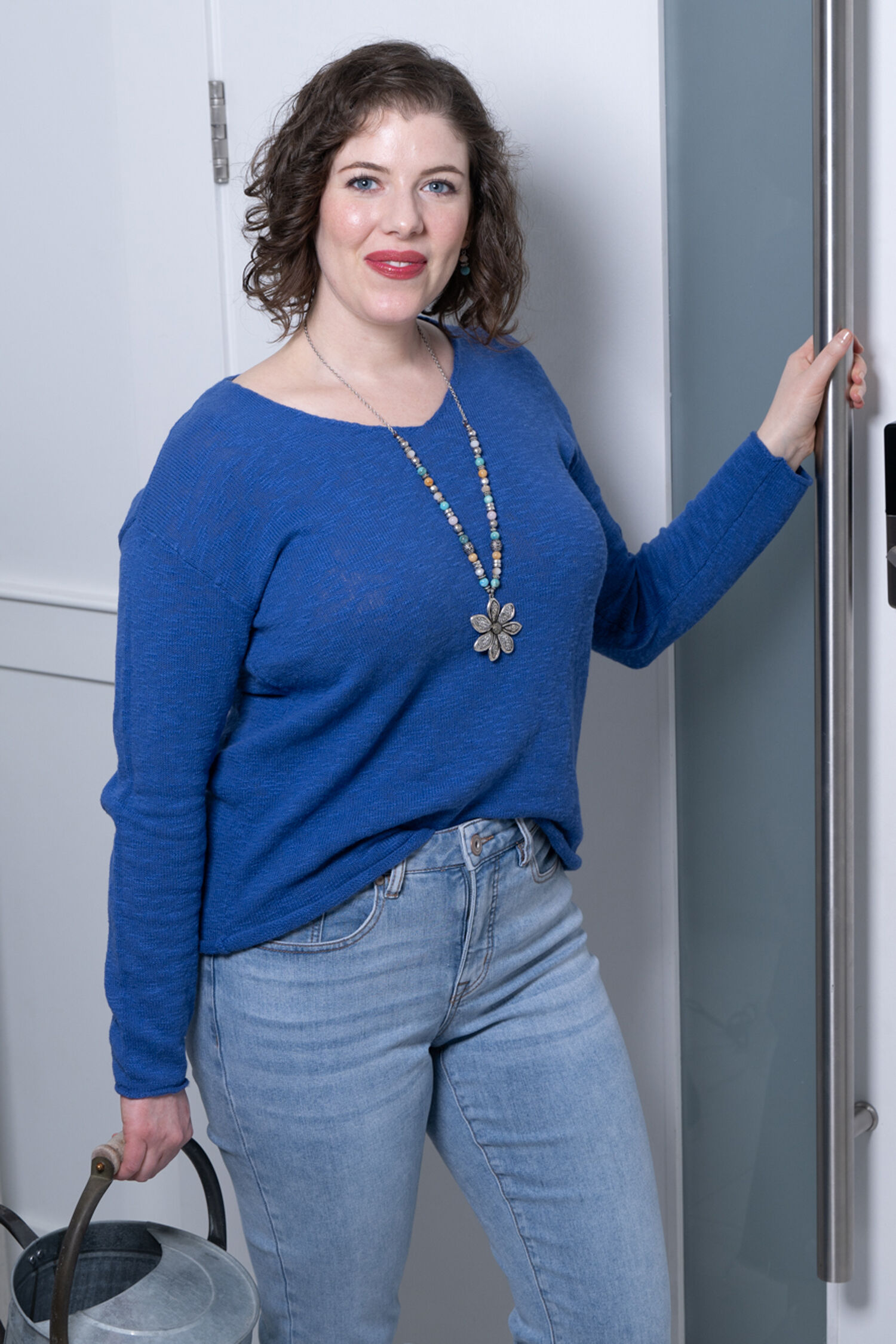 Long Sleeve Slub Knit Sweater Image 1