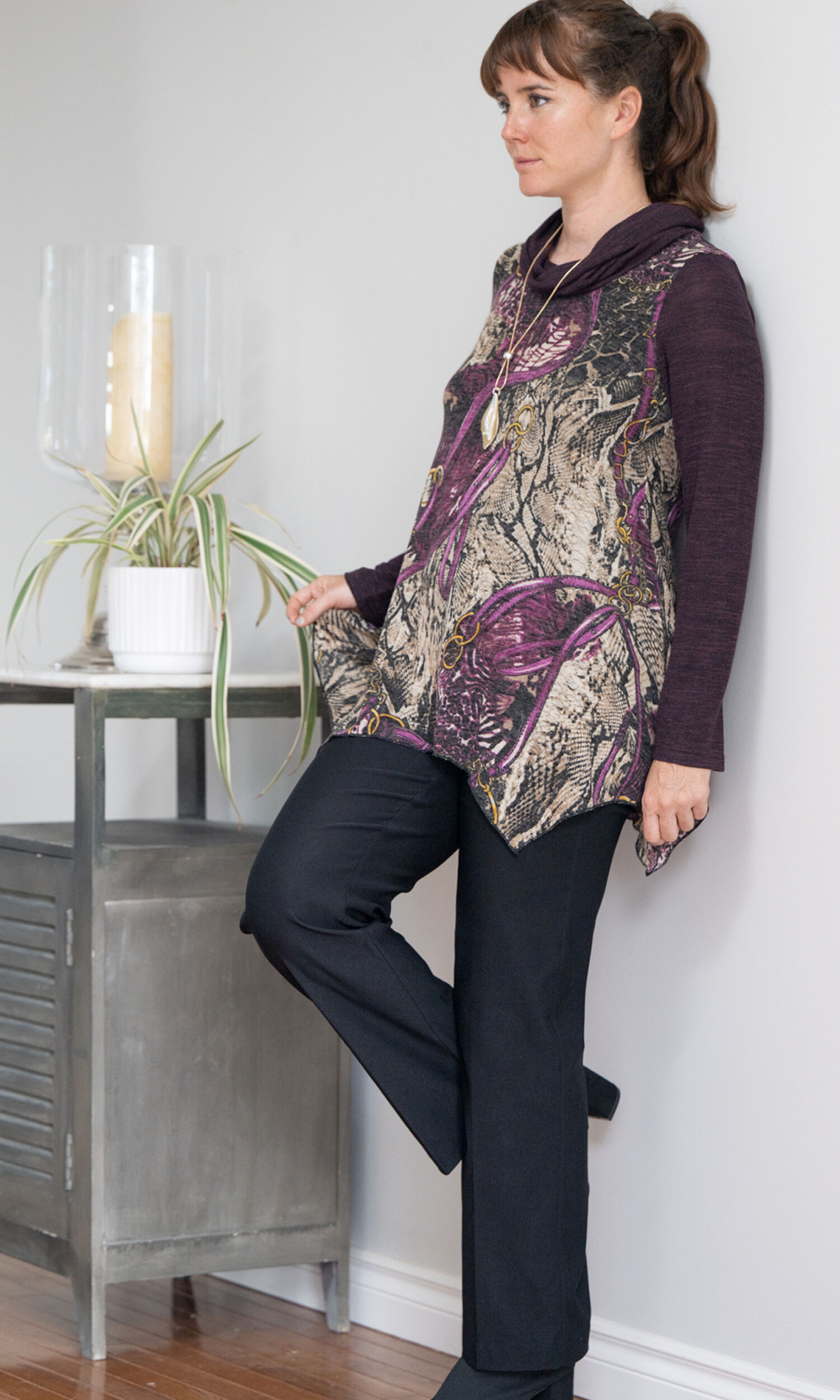 Violet Cowl Handkerchief Tunic Image 2