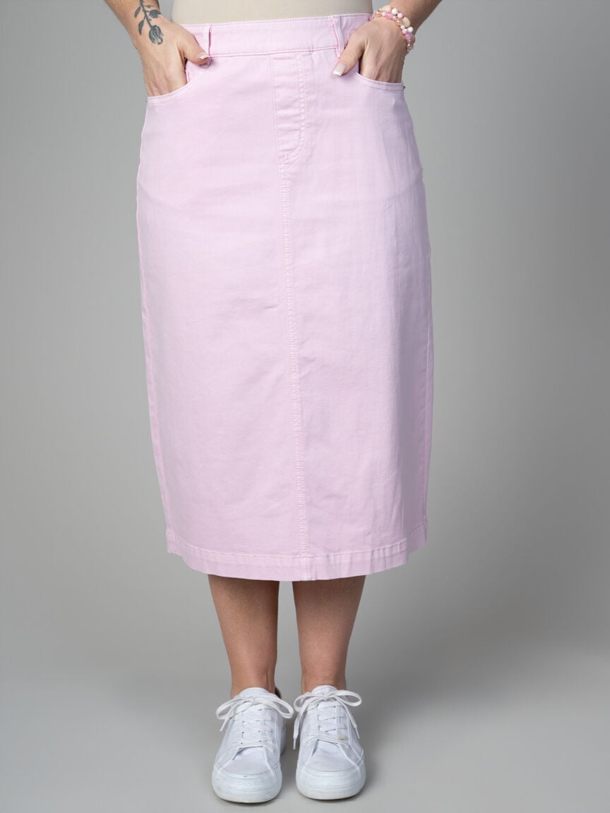 Audrey Denim Pull-On Skirt