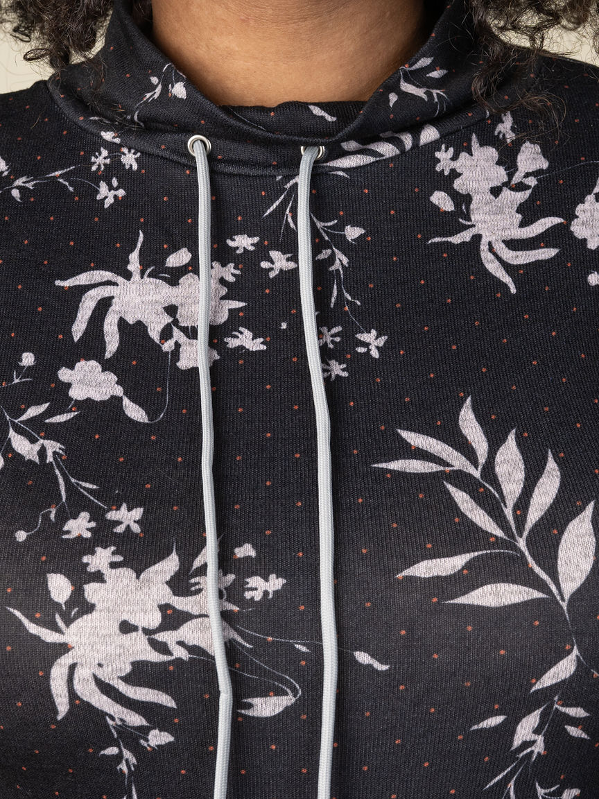 3/4 Length Sleeve Top w/ Drawstring Neck