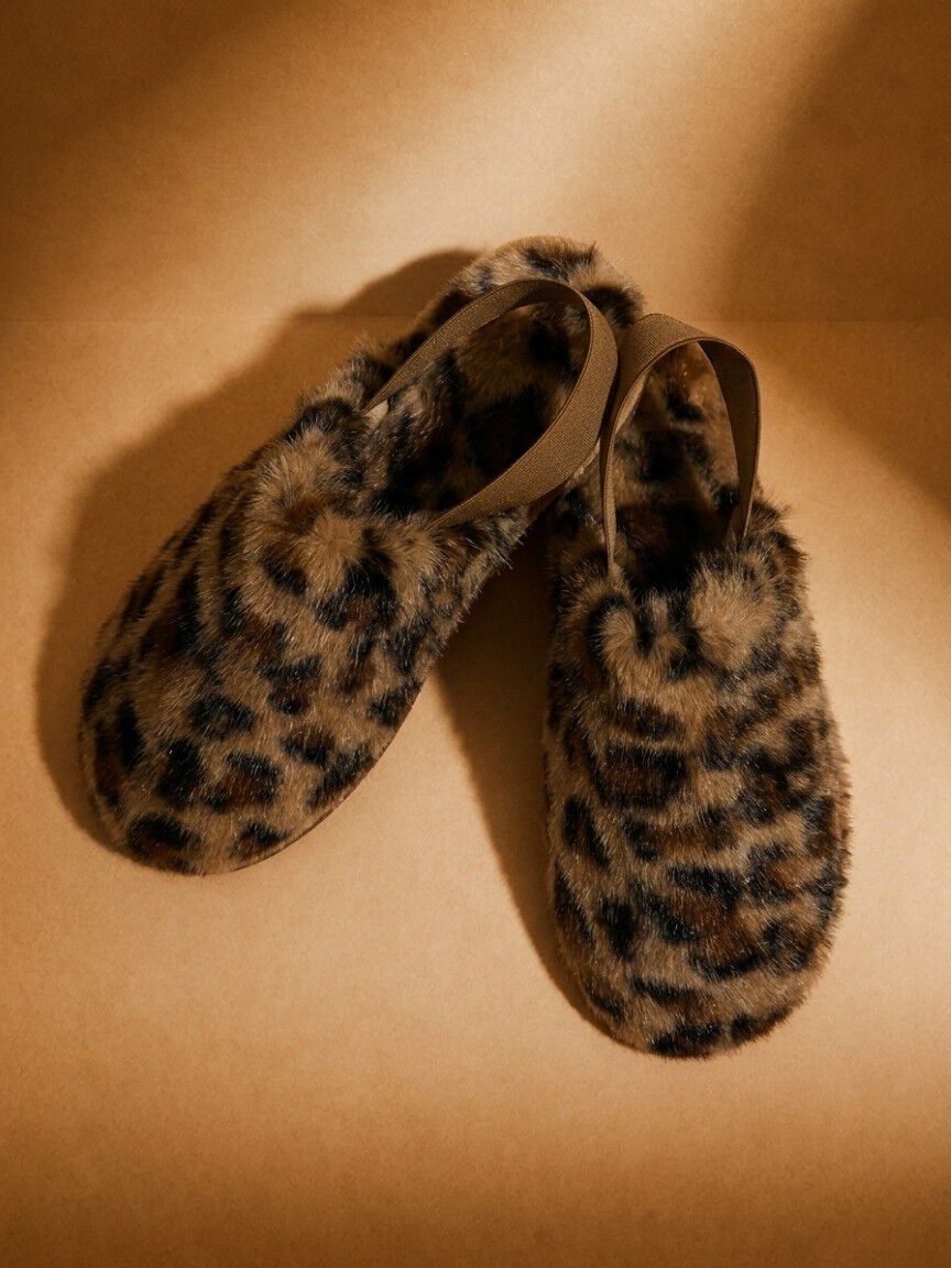 Elastic Back Faux Fur Slippers