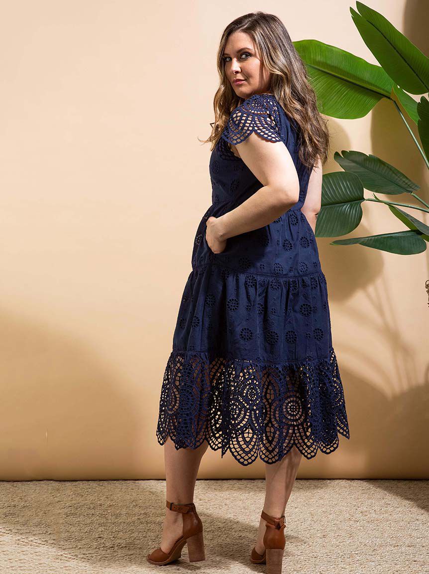Cotton Eyelet Dress w/ Tassels Image 2