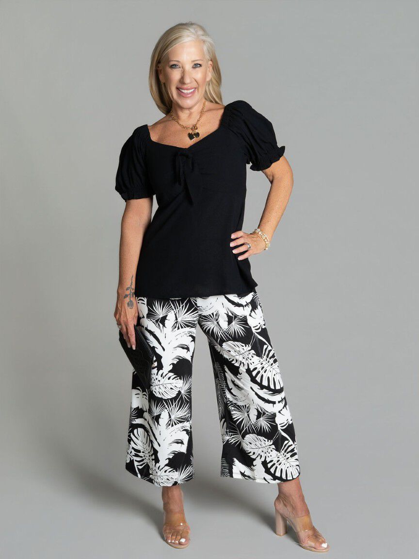 Off The Shoulder Tie Front Top