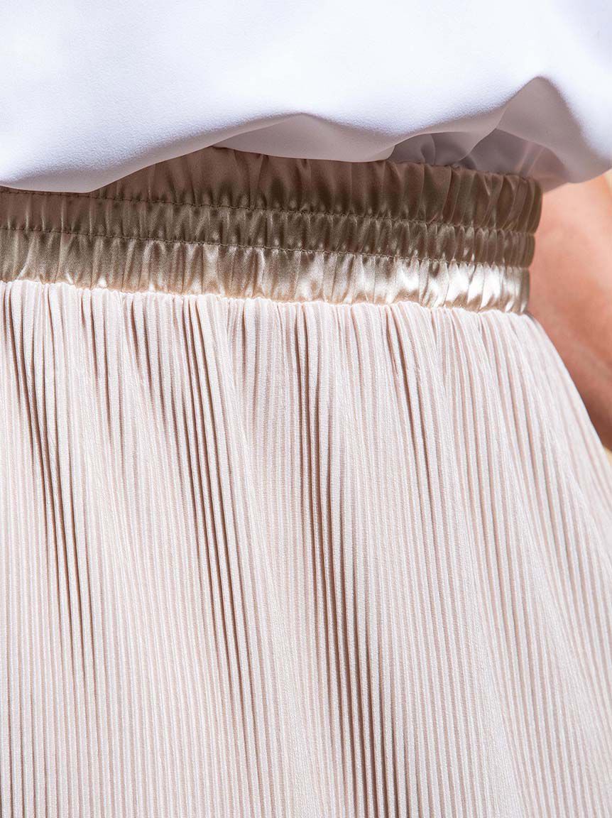 Pleated Satin Midi Skirt Image 4